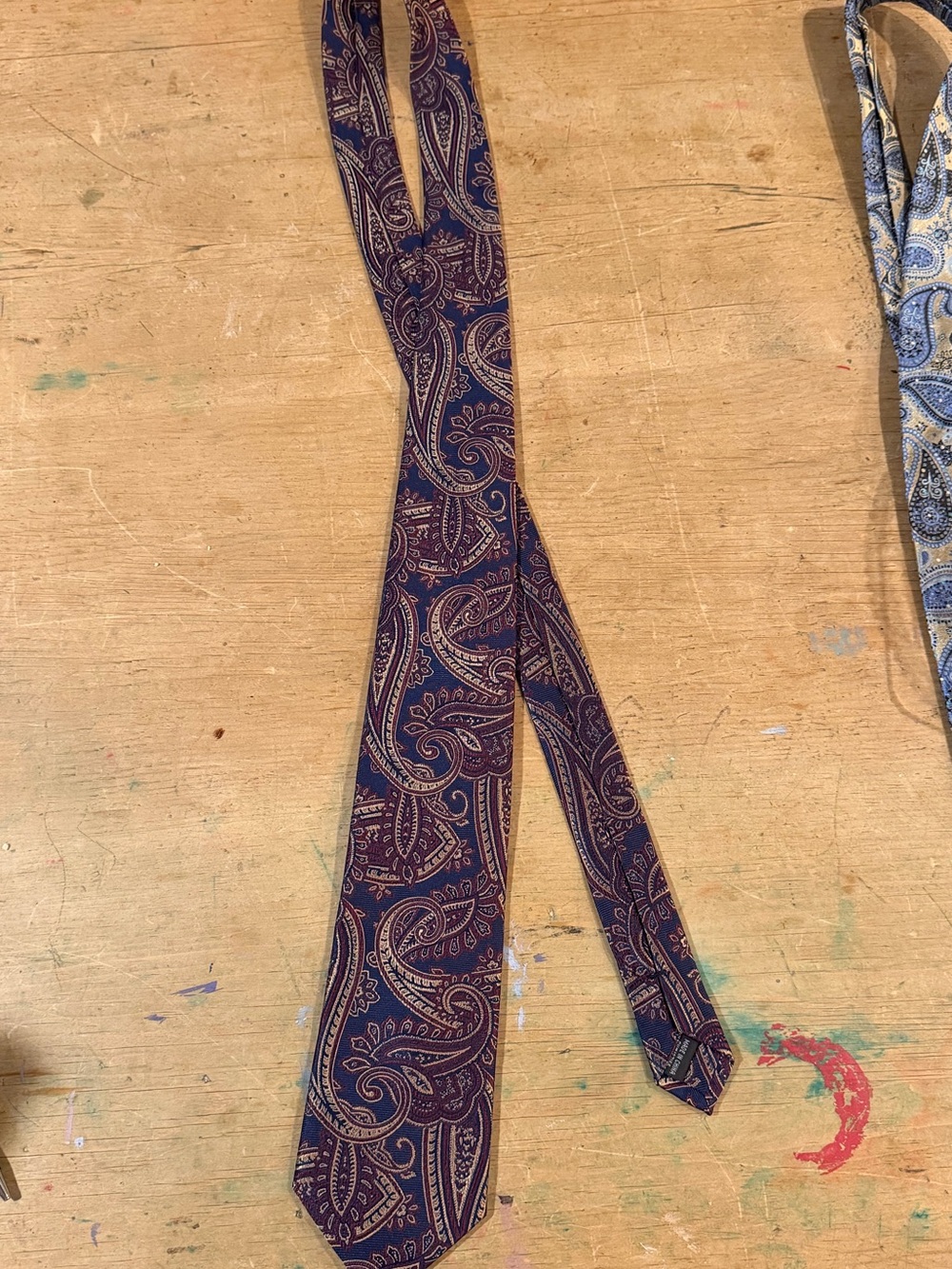 Jos. A. Bank Purple and Burgundy Paisley Silk Tie